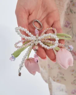 Bijou Brigitte Anhänger>Anhänger - Tulip Charm rosa, weiß