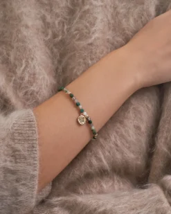Bijou Brigitte Edelsteinarmbänder|Armbänder Gold>Armband - Agate Pearls gold, grün