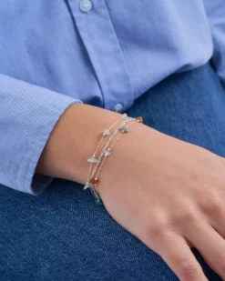 Bijou Brigitte Edelsteinarmbänder|Bunte Armbänder>Armband - Aventurine Summer mehrfarbig, silber