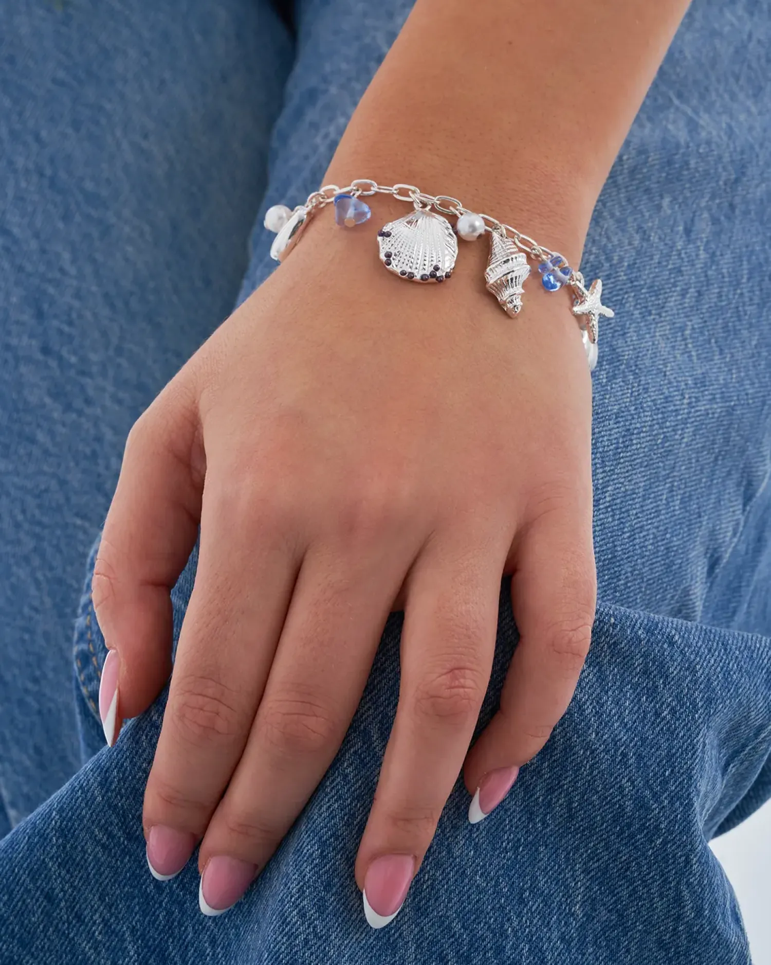 Bijou Brigitte Maritimer Schmuck|Perlenarmbänder>Armband - Beach Pendants silber