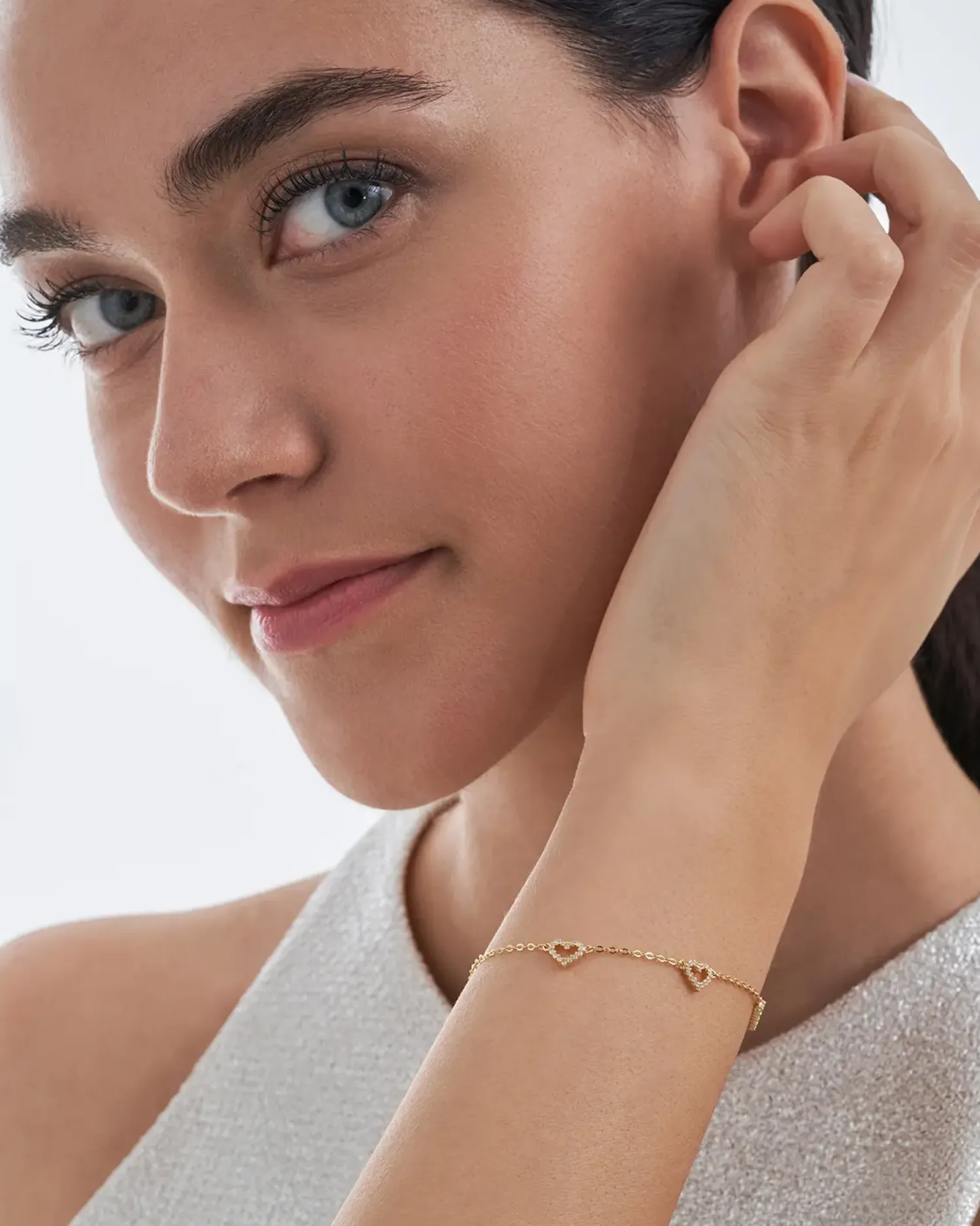 Bijou Brigitte Silver Crystals|Armbänder 925Er Silber>Armband - Beautiful Hearts gold