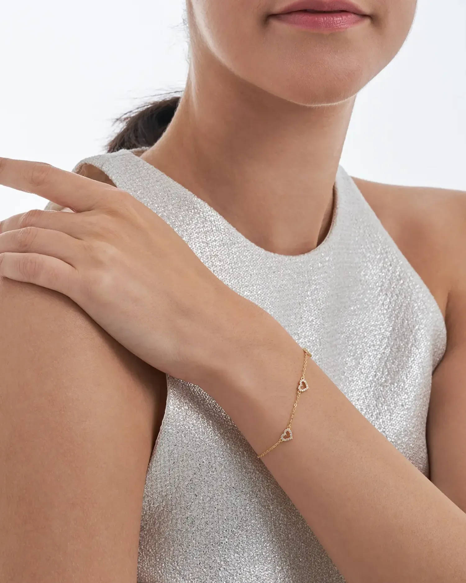 Bijou Brigitte Silver Crystals|Armbänder 925Er Silber>Armband - Beautiful Hearts gold