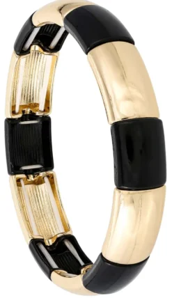 Bijou Brigitte Armbänder Gold>Armband - Black Stripes schwarz, gold