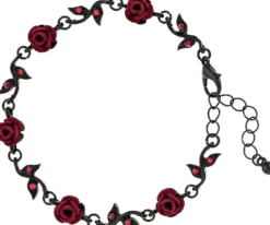 Bijou Brigitte Blumenschmuck>Armband - Burgundy Rose schwarz, burgundy