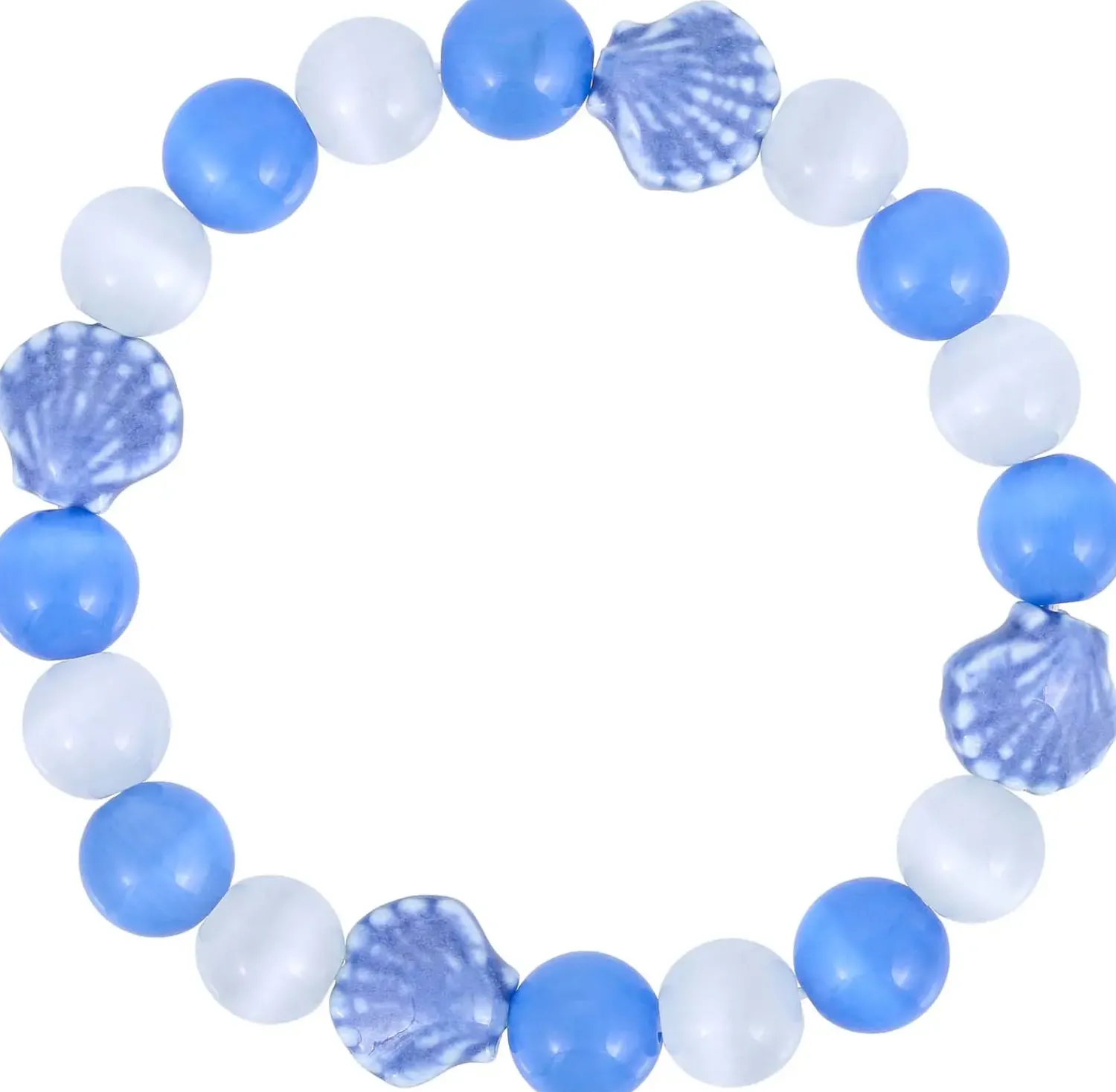 Bijou Brigitte Maritimer Schmuck|Muschelschmuck>Armband - Ceramic Shells blau