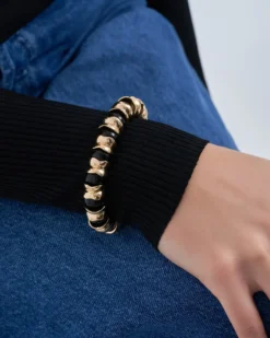 Bijou Brigitte Armbänder Gold>Armband - Chunky Black schwarz, gold