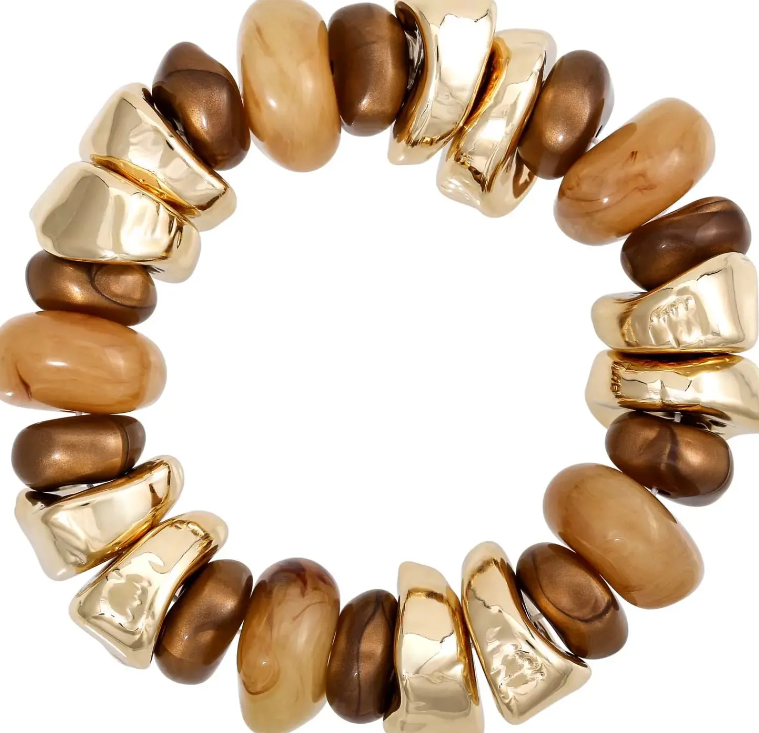 Bijou Brigitte Armbänder Gold|Boho-Schmuck>Armband - Chunky Caramel braun, gold