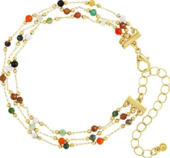 Bijou Brigitte Edelsteinarmbänder|Bunte Armbänder>Armband - Colorful Jasper gold, mehrfarbig