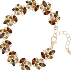 Bijou Brigitte Bunte Armbänder|Bunter Schmuck>Armband - Colorful Leaves braun, gold, mehrfarbig
