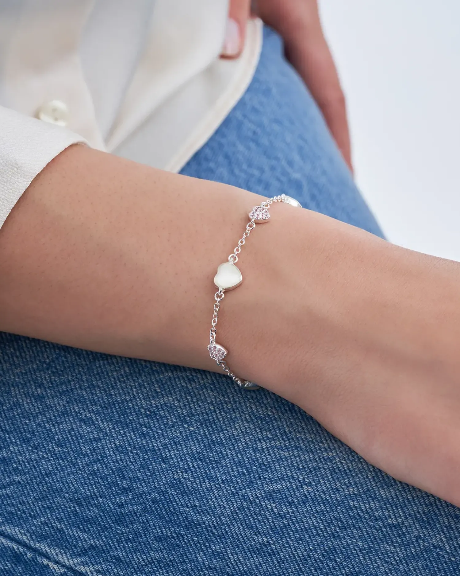 Bijou Brigitte Für Bestimmte Personen>Armband - Delicate Hearts silber