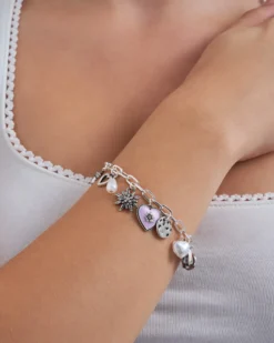 Bijou Brigitte Bunte Armbänder|Bunter Schmuck>Armband - Edelweiß Pendants mehrfarbig, silber