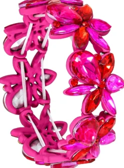 Bijou Brigitte Blumenschmuck>Armband - Floral Pink rot, pink