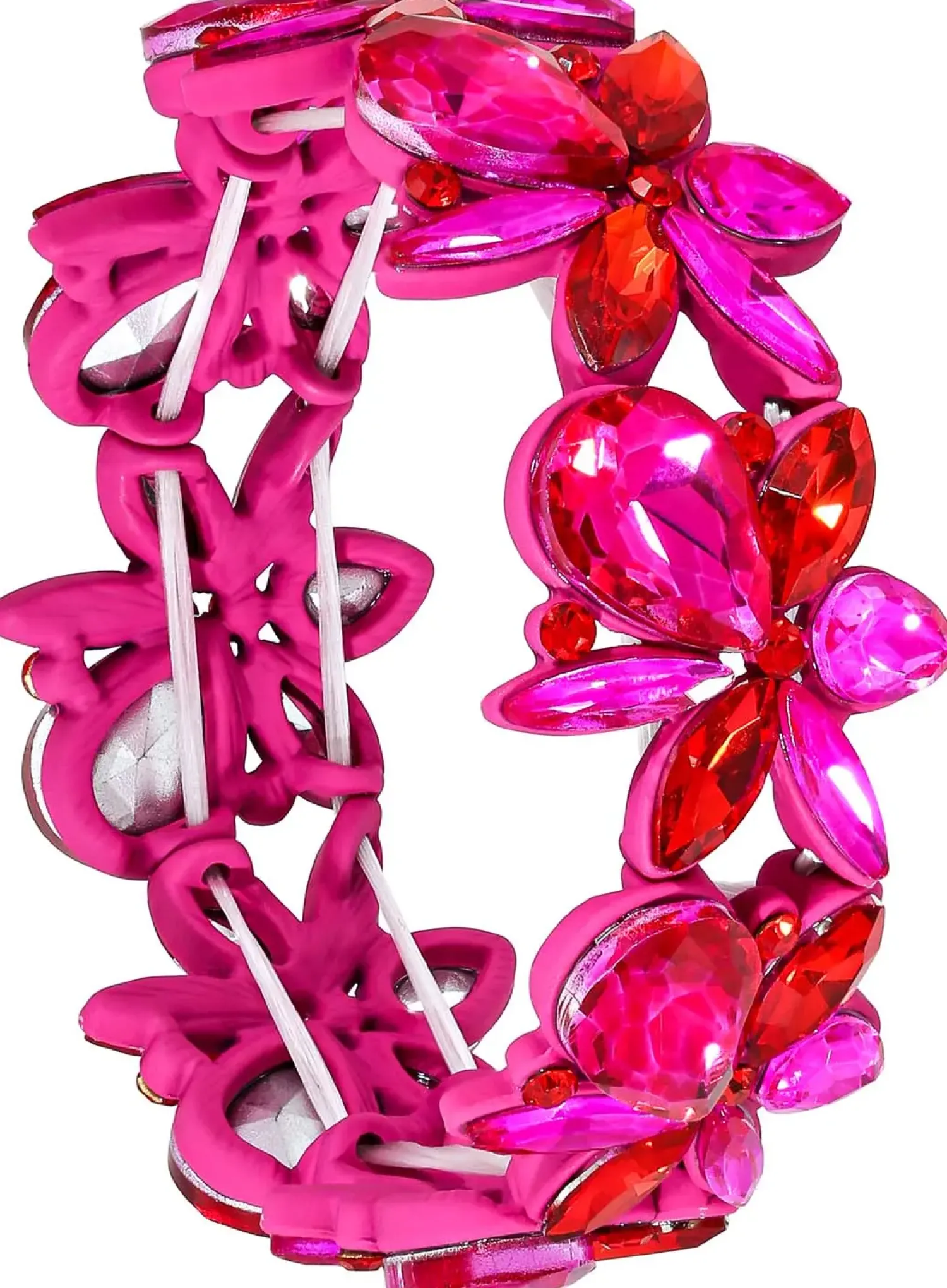 Bijou Brigitte Blumenschmuck>Armband - Floral Pink rot, pink