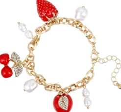 Bijou Brigitte Armbänder Gold>Armband - Fruit Charms gold, rot