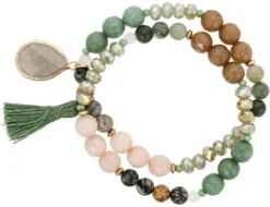 Bijou Brigitte Edelsteinarmbänder|Bunte Armbänder>Armband - Glamour Green mehrfarbig, grün
