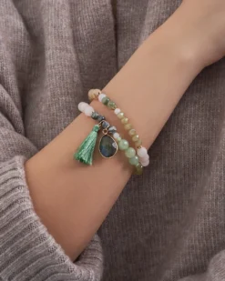 Bijou Brigitte Edelsteinarmbänder|Bunte Armbänder>Armband - Glamour Green mehrfarbig, grün