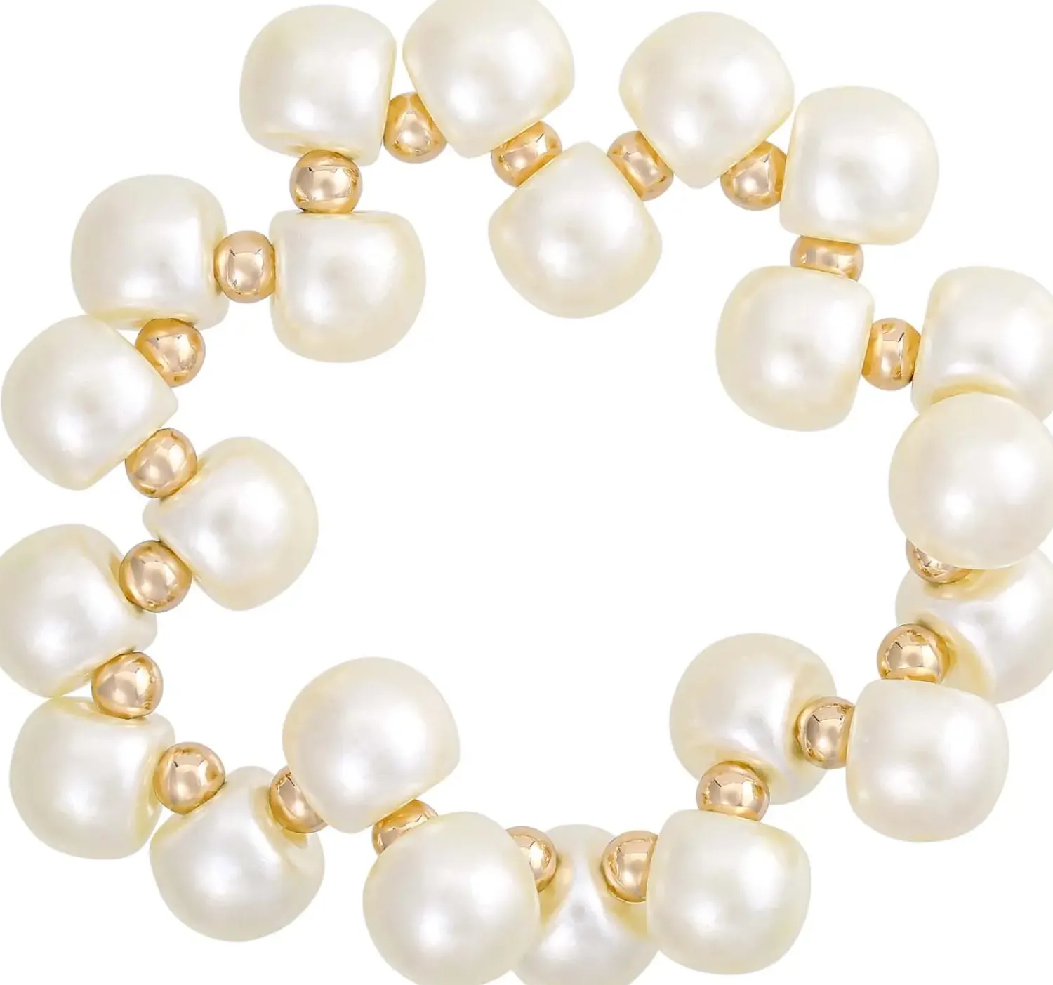 Bijou Brigitte Perlenschmuck|Armbänder Gold>Armband - Glossy Pearls gold, weiß
