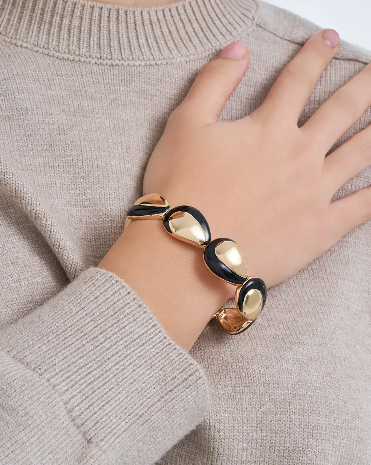 Bijou Brigitte Armbänder Gold>Armband - Gold Edge schwarz, gold