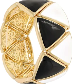 Bijou Brigitte Armreifen>Armband - Golden Chess schwarz, weiß