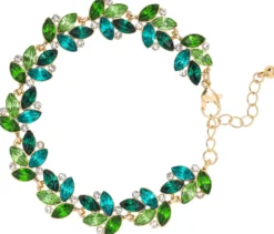 Bijou Brigitte Blumenschmuck>Armband - Green Leaves grün