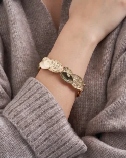 Bijou Brigitte Armbänder Gold|Boho-Schmuck>Armband - Hammered Leaf gold