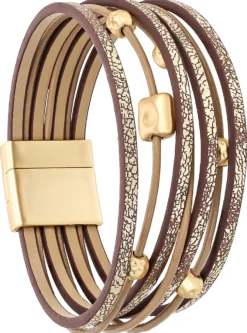 Bijou Brigitte Boho-Schmuck>Armband - Matte Gold braun