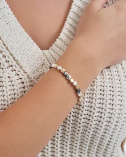 Bijou Brigitte Armbänder Gold>Armband - Metallic Blocks gold, silber