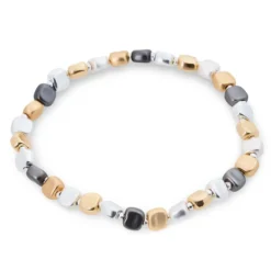 Bijou Brigitte Armbänder Gold>Armband - Metallic Blocks gold, silber