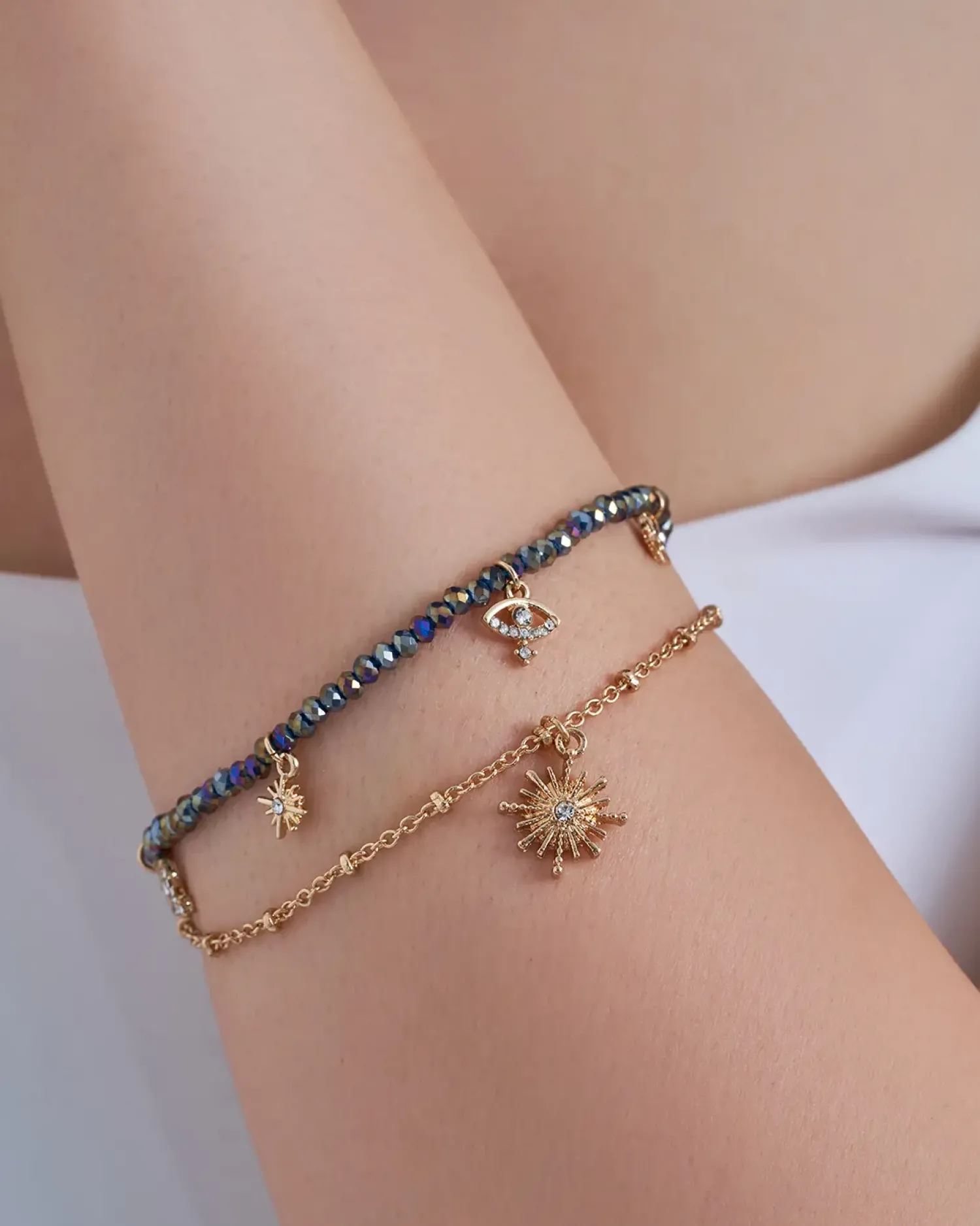 Bijou Brigitte Armbänder Gold|Boho-Schmuck>Armband - Mystic Green gold, grün