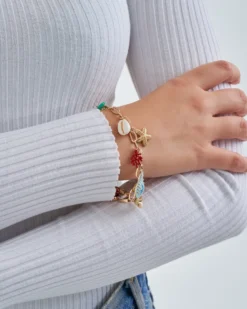 Bijou Brigitte Bunte Armbänder|Maritimer Schmuck>Armband - Ocean Charms gold, mehrfarbig