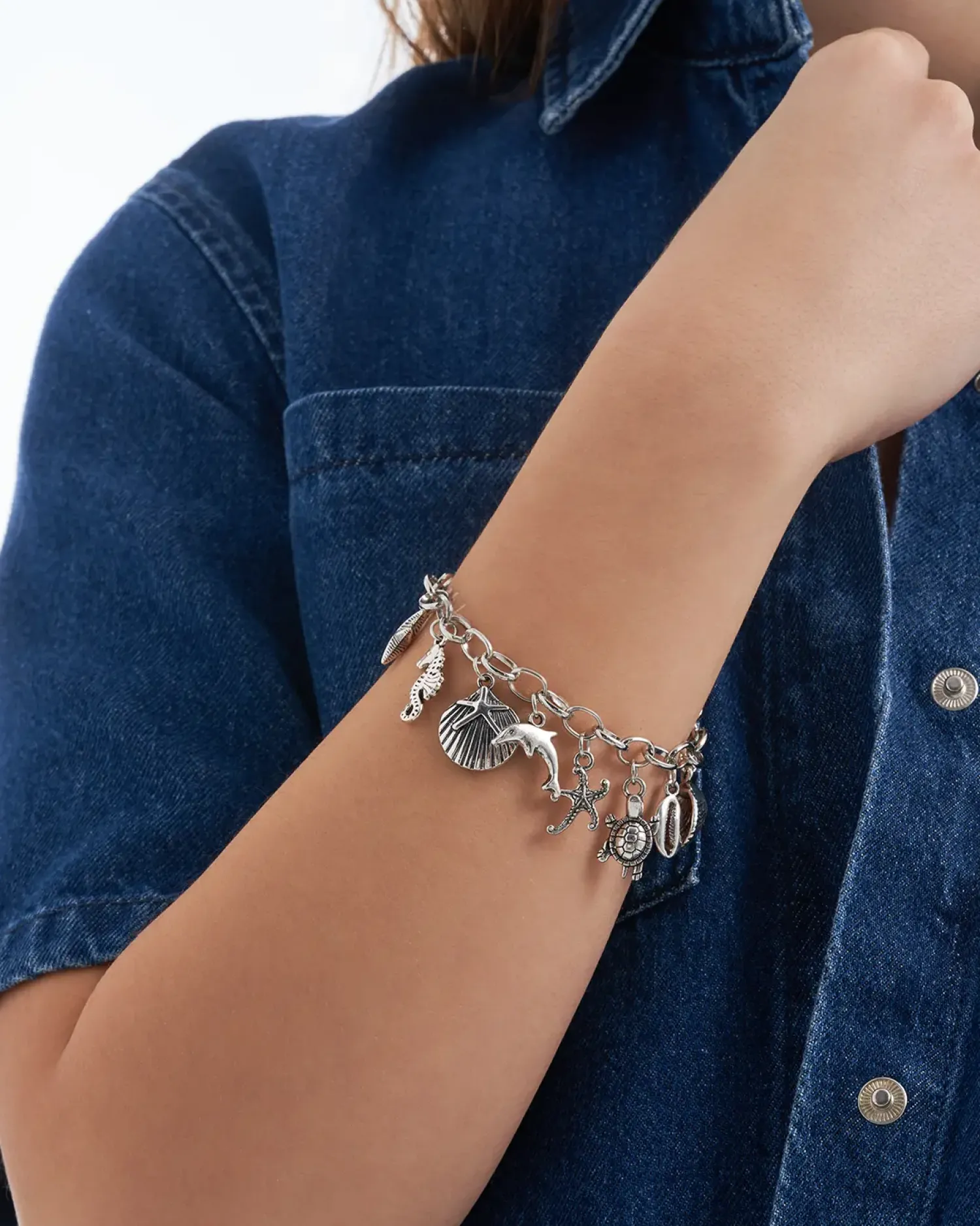 Bijou Brigitte Maritimer Schmuck|Muschelschmuck>Armband - Ocean Worlds silber