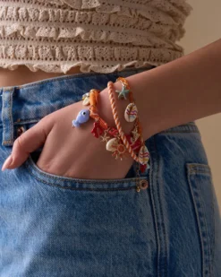 Bijou Brigitte Muschelschmuck>Armband - Shells orange