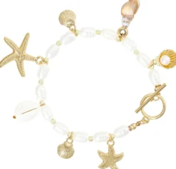Bijou Brigitte Armbänder Gold|Maritimer Schmuck>Armband - Pearly Charms gold, weiß
