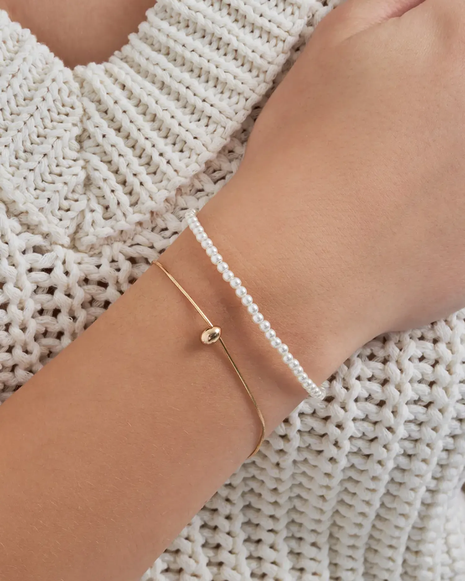 Bijou Brigitte Perlenschmuck|Armbänder Gold>Armband - Pearly Sweetness gold, weiß