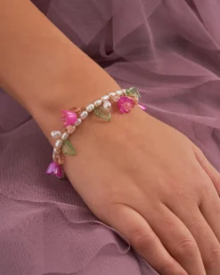 Bijou Brigitte Blumenschmuck>Armband - Tulip pink