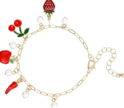Bijou Brigitte Armbänder Gold>Armband - Red Fruits gold, rot