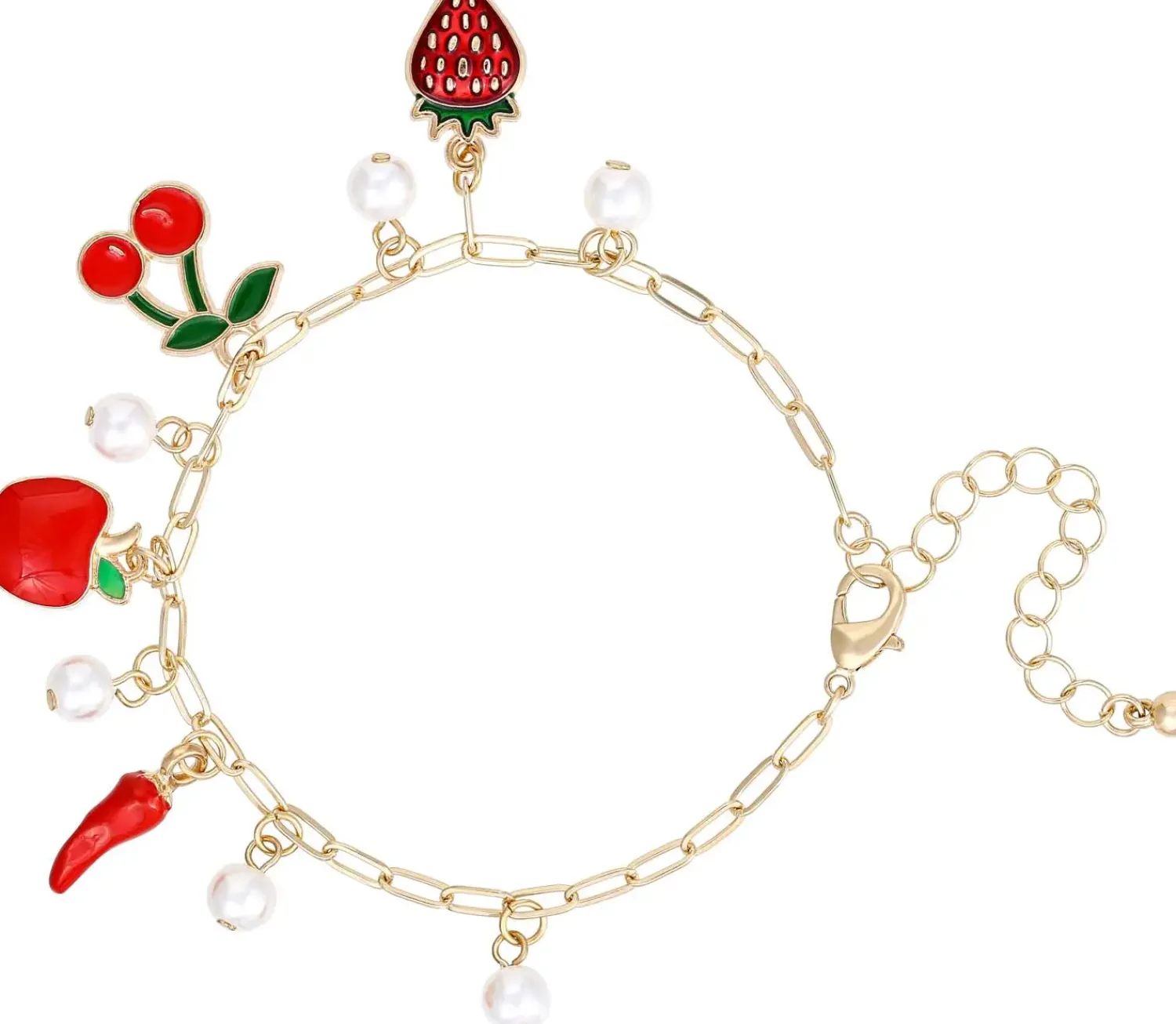 Bijou Brigitte Armbänder Gold>Armband - Red Fruits gold, rot