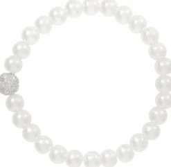 Bijou Brigitte Perlenschmuck|Perlenarmbänder>Armband - Rhinestone Ball weiß