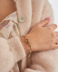 Bijou Brigitte Armbänder Gold|Blumenschmuck>Armband - Roses Sparkle gold