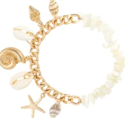 Bijou Brigitte Armbänder Gold|Maritimer Schmuck>Armband - Seashore Delight gold, weiß