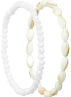 Bijou Brigitte Perlenschmuck|Maritimer Schmuck>Armband-Set - Beach Vibes weiß