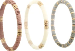 Bijou Brigitte Boho-Schmuck>Armband-Set - Boho Trio rosa, weiß, grau