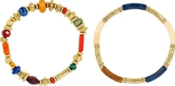 Bijou Brigitte Armbänder Gold>Armband-Set - Colorful Beads braun, gold, orange