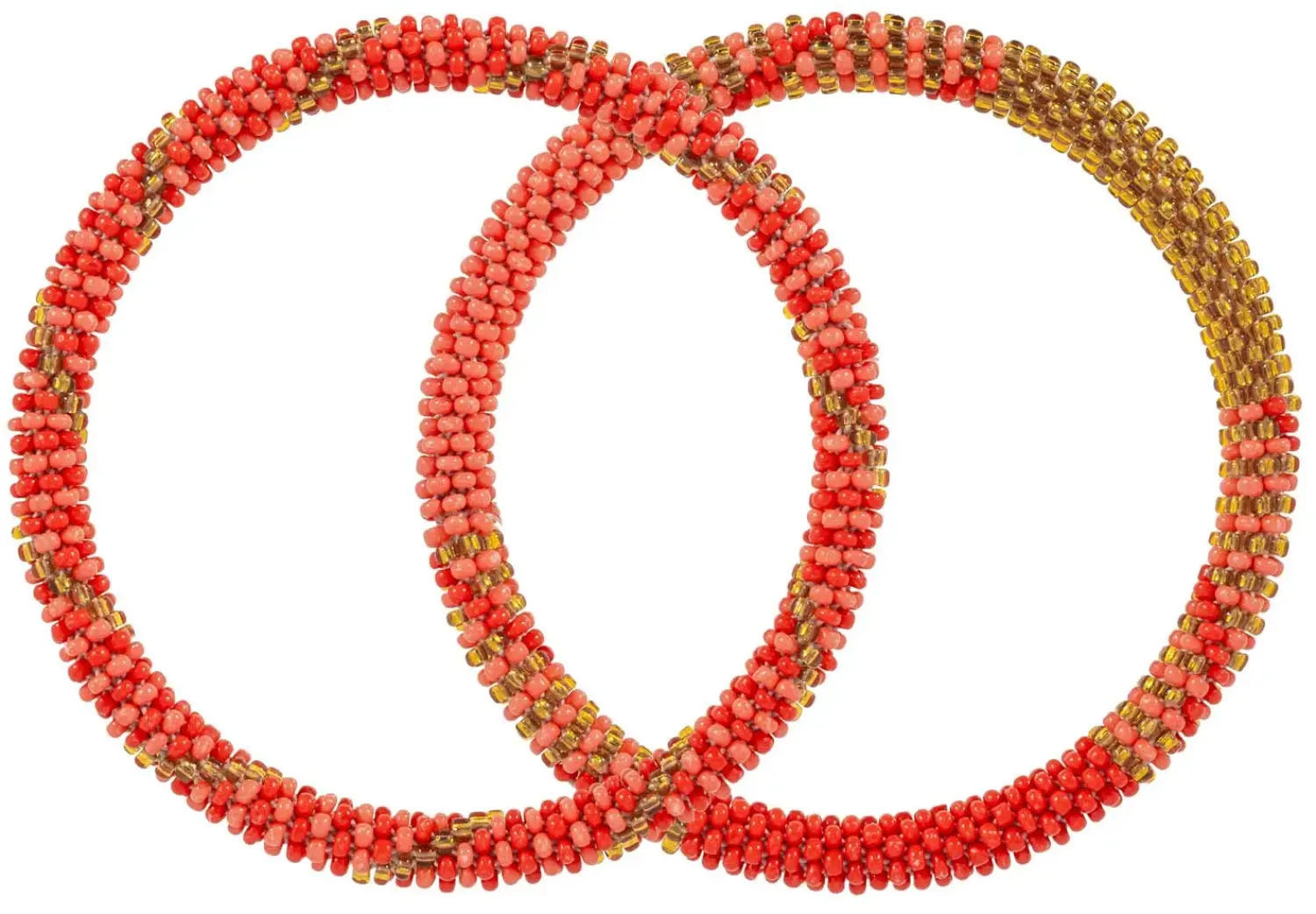 Bijou Brigitte Boho-Schmuck>Armband-Set - Coral Weave orange