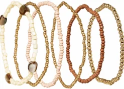 Bijou Brigitte Armbänder Gold|Boho-Schmuck>Armband-Set - Golden Harmony rosa, gold