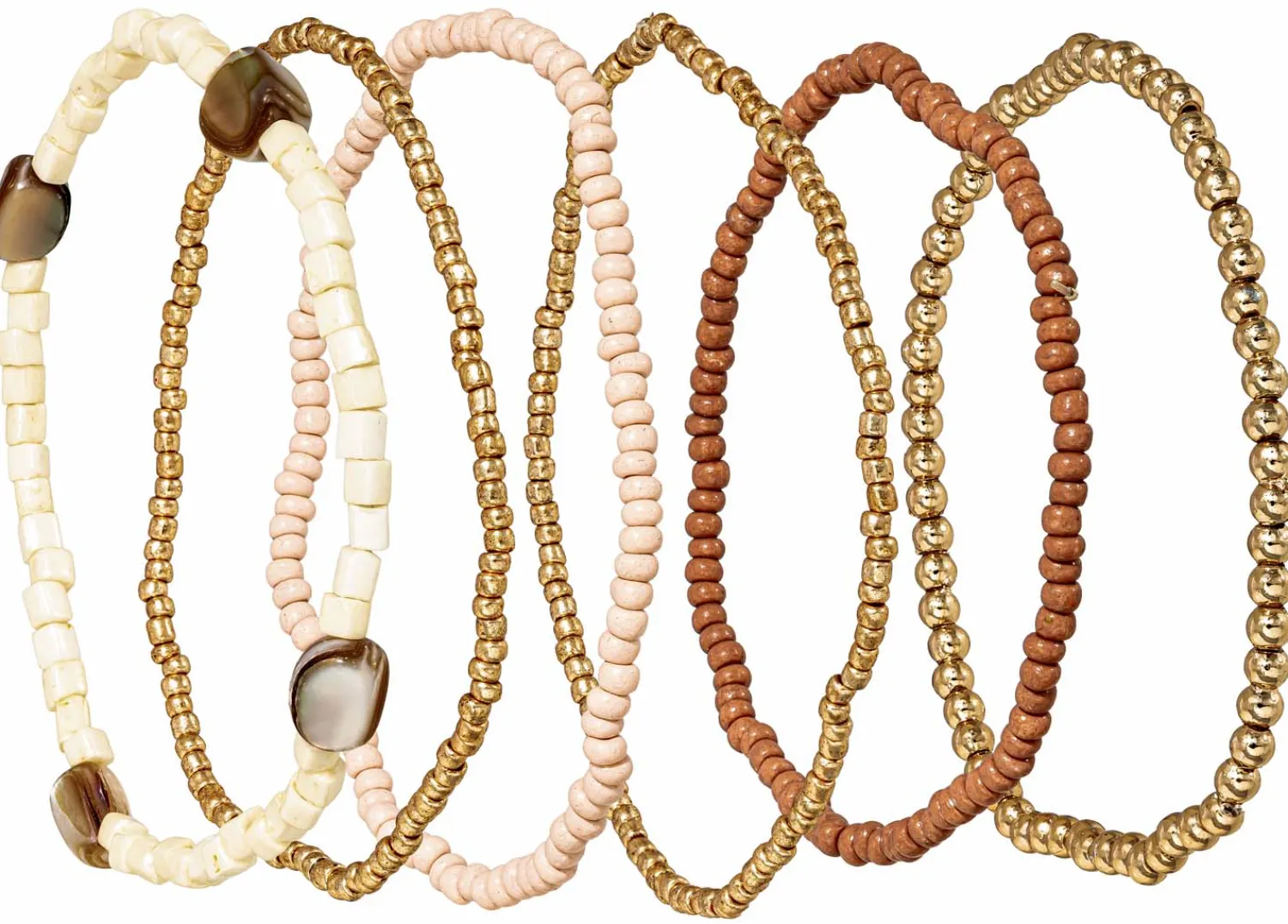 Bijou Brigitte Armbänder Gold|Boho-Schmuck>Armband-Set - Golden Harmony rosa, gold