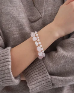 Bijou Brigitte Edelsteinarmbänder>Armband-Set - Gold Quartz rosa