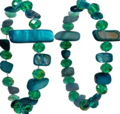 Bijou Brigitte Muschelschmuck>Armband-Set - Green Duo grün