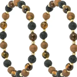 Bijou Brigitte Edelsteinarmbänder>Armband-Set - Lava Stone braun
