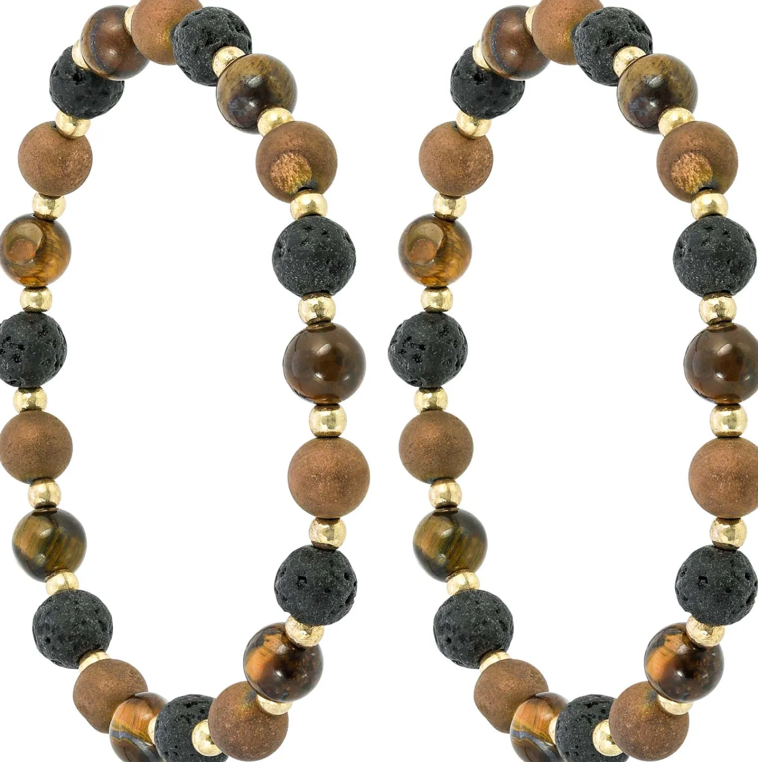 Bijou Brigitte Edelsteinarmbänder>Armband-Set - Lava Stone braun